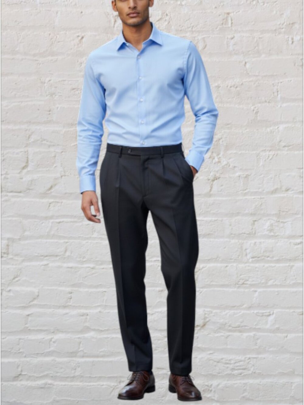 PERRY ELLIS -- Portfolio, Men's Dress Pant, Black, Pleated Front, Pockets, Cuffs